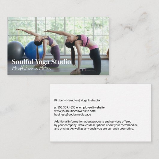 Women in Yoga Class Visitenkarte (Vorne/Hinten)