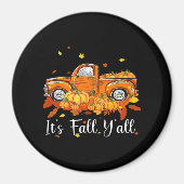 Women It's Fall Y’all Pumpkin Autumn Tree Hello Fa Magnet (Vorne)