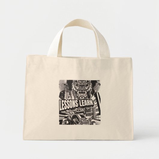 Women Legendary Gorilla Lessons Learn Tote Bag Mini Stoffbeutel (Vorne)