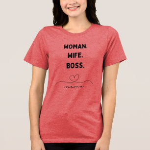 Women Life Boss T-Shirt Rosa Ästhetik Tri-Blend Shirt