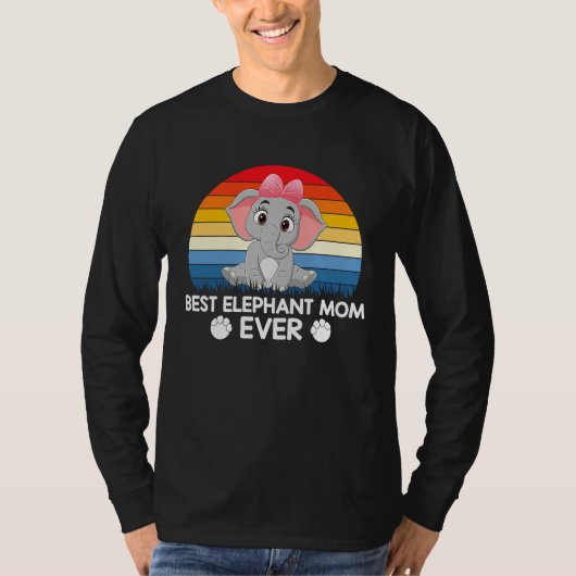 women men apparel animals best elephant mom ever T-Shirt (Vorderseite)