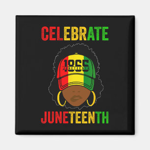 Women Messy Bun Juneteenth feiert Unabhängigkeit Magnet