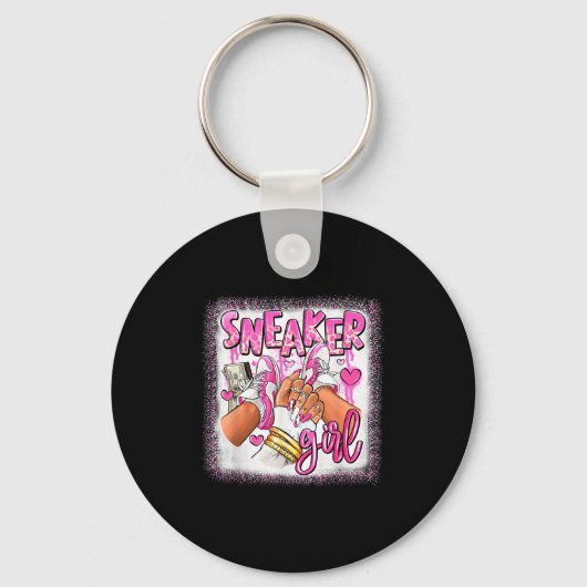 Women Nk And White Sneaker Girl, Funny Sneaker Gir Schlüsselanhänger (Vorderseite)