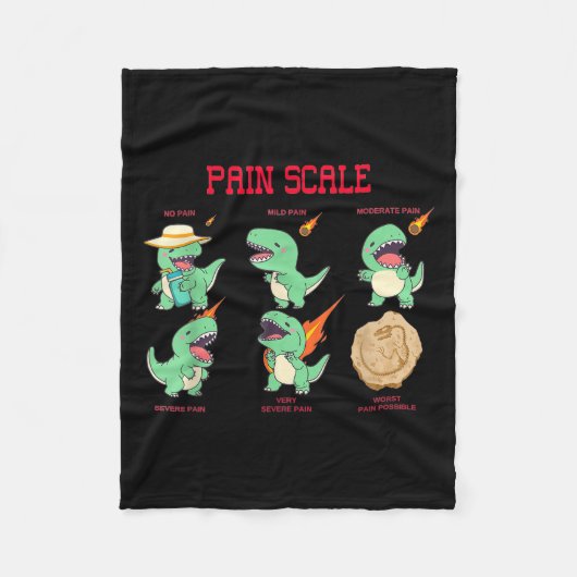 Women Nurse Pain Scale Pain Essment Funny Dinosaur Fleecedecke (Vorderseite)