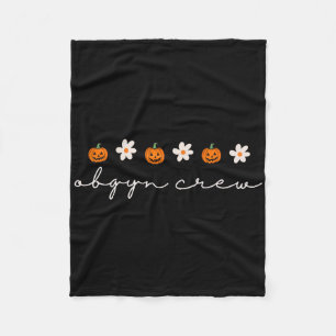 Women Obgyn Nurse Pumpkins Ghosts Halloween Obgyn Fleecedecke