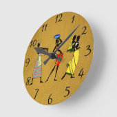 Women of Africa Runde Wanduhr (Winkel)