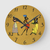 Women of Africa Runde Wanduhr (Vorderseite)
