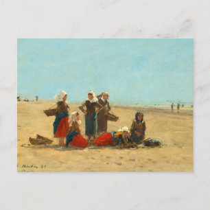 Women on the Beach at Berck by Eugene Boudin Postkarte