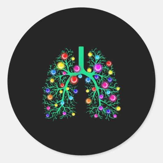 Women Resratory Therapy Lung Christmas Lights Lung Runder Aufkleber (Vorderseite)