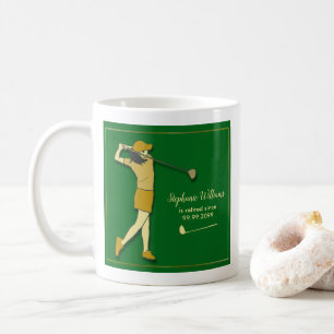 Women Retirement Golf Party Classic Green Golden Kaffeetasse