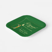 Women Retirement Golf Party Classic Green Golden Pappteller (Gewinkelt)