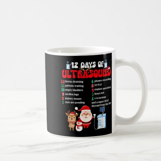 Women Retro 12 Days Of Ultrasound Tech Christmas S Kaffeetasse (Rechts)