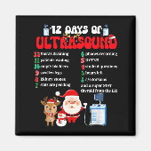 Women Retro 12 Days Of Ultrasound Tech Christmas S Magnet (Vorne)