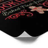 Women Retro Christmas Gingerbread Bakery North Le Poster (Ecke)