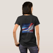 Women’s Basic T-Shirt with USA Flag Logo (Schwarz voll)