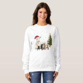 Women’s Christmas Goat Sweatshirt Peaceful Farm  (Vorne ganz)
