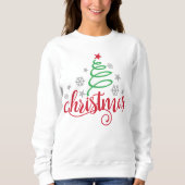 Women’s Christmas Sweatshirt | Simple Holiday Tree (Vorderseite)