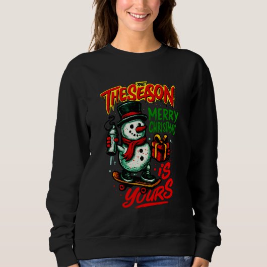 Women’s Classic Christmas Snowman Cozy Holiday Sweatshirt (Vorderseite)