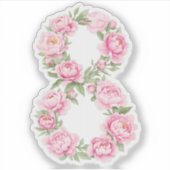 Women’s Day Peony Flower for March 8  Aufkleber (Vorderseite)