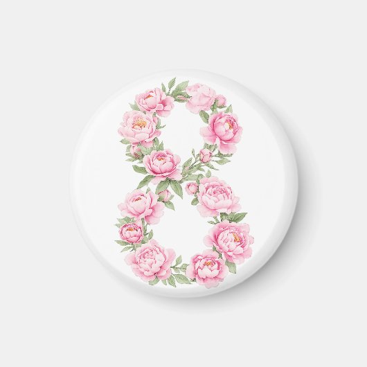 Women’s Day Peony Flower for March 8  Magnet (Vorne)