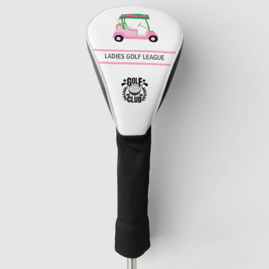 Women’s Golf League Pink Cart Logo Message Golf Headcover (Vorderseite)