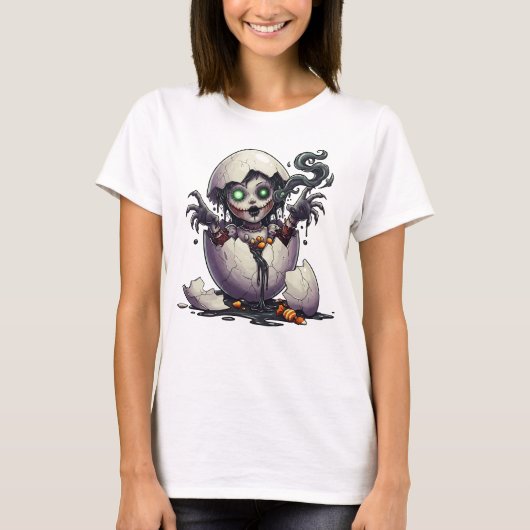 Women’s Gothic Witch Hatchling Halloween Tee (Vorderseite)