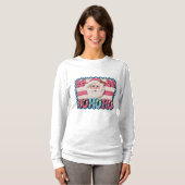 Women’s Ho Ho Ho Santa – Faux Embroidery T-Shirt (Vorne ganz)