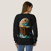 Women’s Hoodie with Cute Ice Cream Design | Trendy (Schwarz voll)