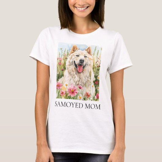 Women’s T-Shirt – Samoyed Mom Watercolor Dog Tee (Vorderseite)