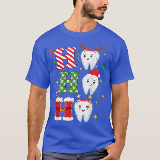 Women Santa Reindeer Ho ho ho Teeth Dental Christm T-Shirt