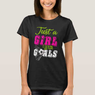 Women Soccer T Shirt Girl with Goals Soccer_1