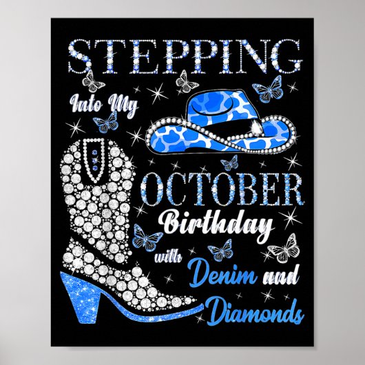 Women Stepping Into My October Birthday With God G Poster (Vorne)