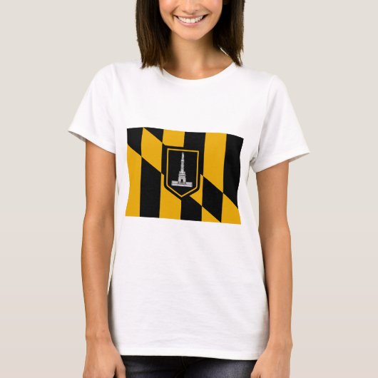 Women T Shirt mit der Flagge des Baltimore, USA (Vorderseite)