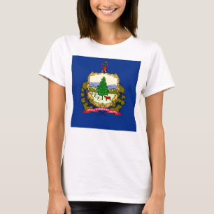 Women T Shirt mit der Flagge von Vermont Staat