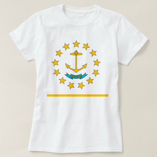 Women T Shirt mit Fahne Rhode Island Staat (Design vorne)