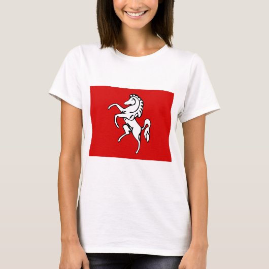 Women T Shirt mit Flag Kent, England (Vorderseite)