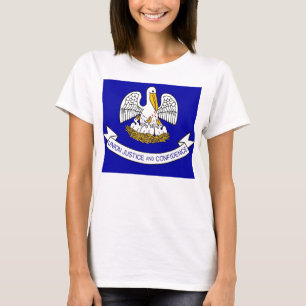 Women T Shirt mit Flag Louisiana Staat