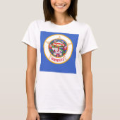 Women T Shirt mit Flag Minnesota Staat (Vorderseite)