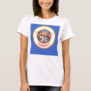 Women T Shirt mit Flag Minnesota Staat