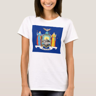 Women T Shirt mit Flag New York Staat