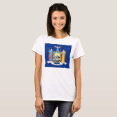 Women T Shirt mit Flag New York Staat (Vorne ganz)