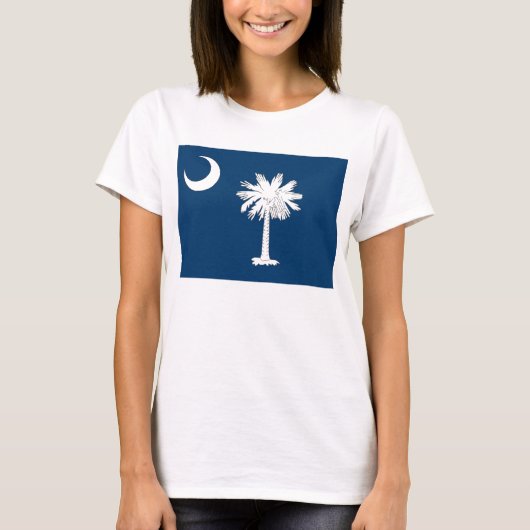 Women T Shirt mit Flag South Carolina Staat (Vorderseite)