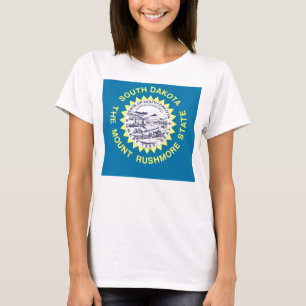 Women T Shirt mit Flag South Dakota Staat
