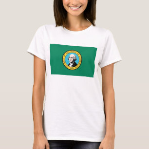 Women T Shirt mit Flagge des Washingtoner Staat
