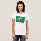 Women T Shirt mit Flagge des Washingtoner Staat (Vorne ganz)