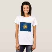 Women T Shirt with Flag of Macedonia, Greece (Vorne ganz)
