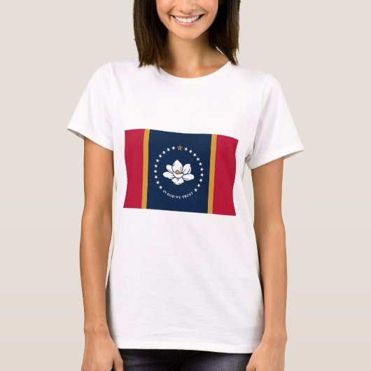 Women T Shirt with Flag of Mississippi State Flag (Vorderseite)