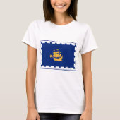 Women T Shirt with Flag of Quebec City, Canada (Vorderseite)