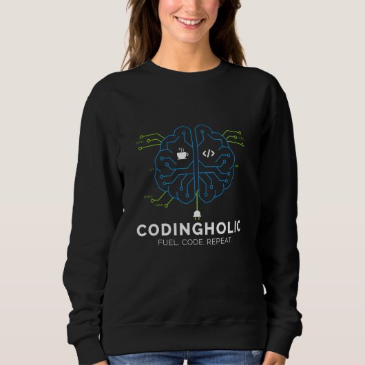 Women Tech Brain Circuit Coding Graphic IT Girls Sweatshirt (Vorderseite)