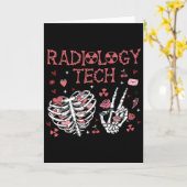 Women Valentine Radiology Tech Skeleton Ultrasound Karte (Gelbe Blume)
